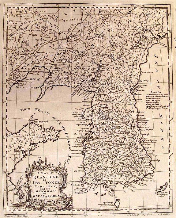 KITCHIN, T., A MAP OF QUAN-TONG OR LEA-TONGE PROVINCE and the KINGDOM OF KAU-LI OR COREA., antique map, old maps