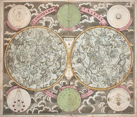 DOPPELMAYER, / HOMANN, Planisphaerium Caeleste., antique map, old maps