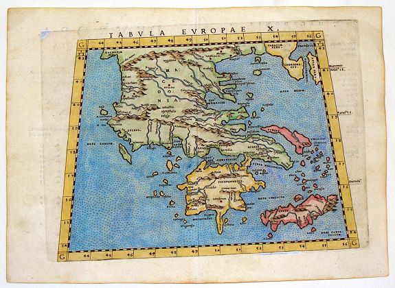 RUSCELLI, G., Tabula Europae X - (Greek Islands), antique map, old maps
