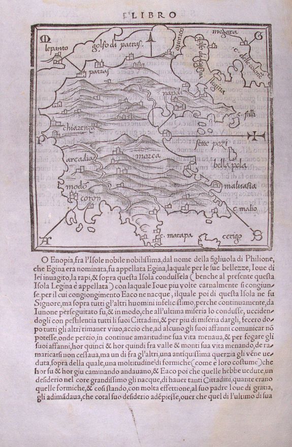 BORDONE, B., (Morea / Peloponnese peninsula), antique map, old maps