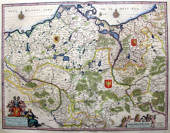 JANSSONIUS, J., Brandeburgum Marchionatus cum Ducatibus Pomeraniae et Meklenburgi., antique map, old maps