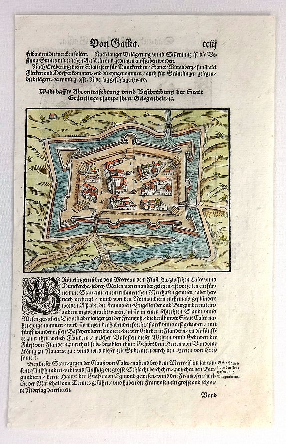 MÜNSTER, S., Don Gallia., antique map, old maps