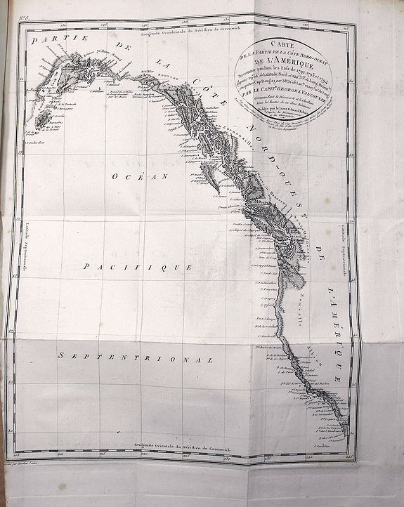 Old map by VANCOUVER -Voyage de découvertes, a l'Océan Pacifique du nord, et autour du monde...