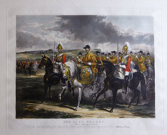 HARRIS, John / MARTENS, Henry, The Life Guards, Band Passing in Review., antique map, old maps
