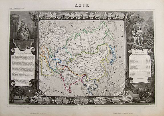 LEVASSEUR, V., Asie., antique map, old maps