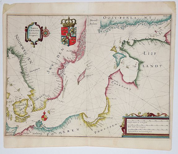 MERIAN, Matheus, Tabula Navigatoria maris Orientalis..., antique map, old maps