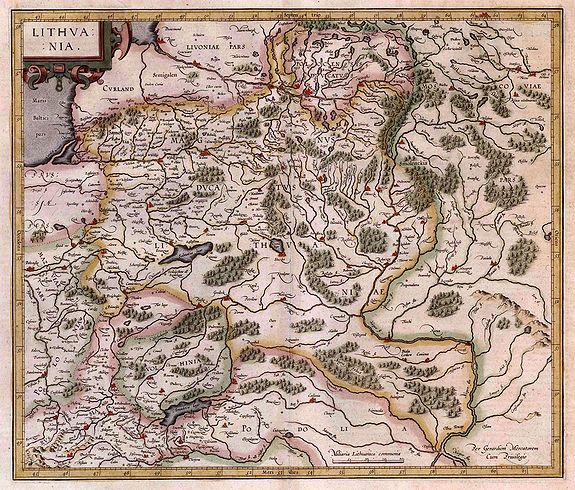 MERCATOR, G. , Lithuania., antique map, old maps