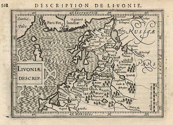 BERTIUS, P., Livoniae Descrip., antique map, old maps