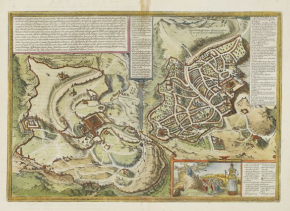 BRAUN,G. / HOGENBERG, F., Hierosolymia, Clarissima totius Orientis civitas . . ., antique map, old maps