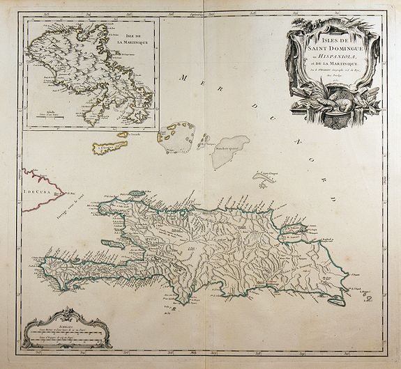 ROBERT DE VAUGONDY, Isles de Saint Domingue ou Hispaniola, ..., antique map, old maps