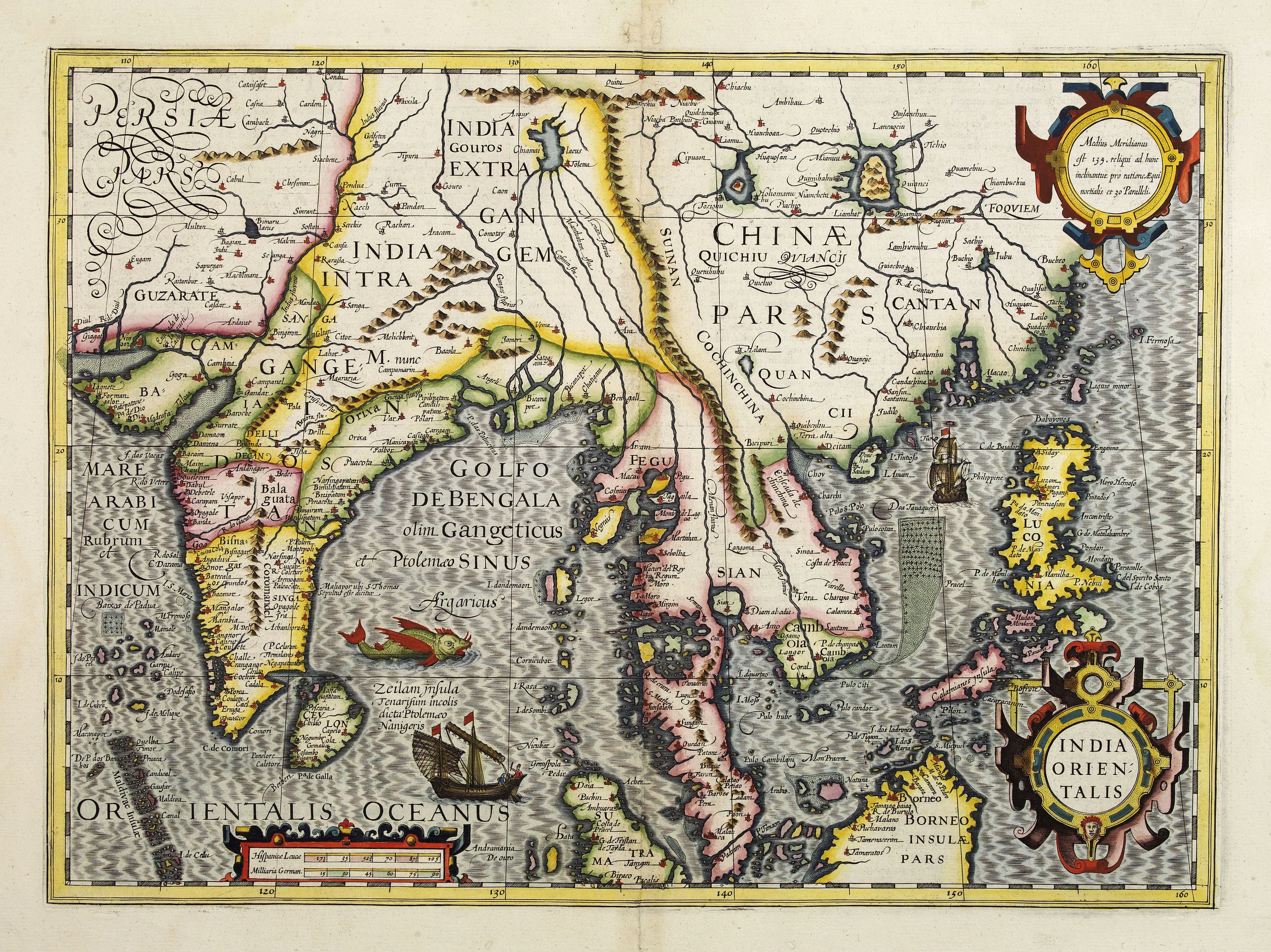 MERCATOR,G/ HONDIUS,J.,  India Orientalis., antique map, old maps