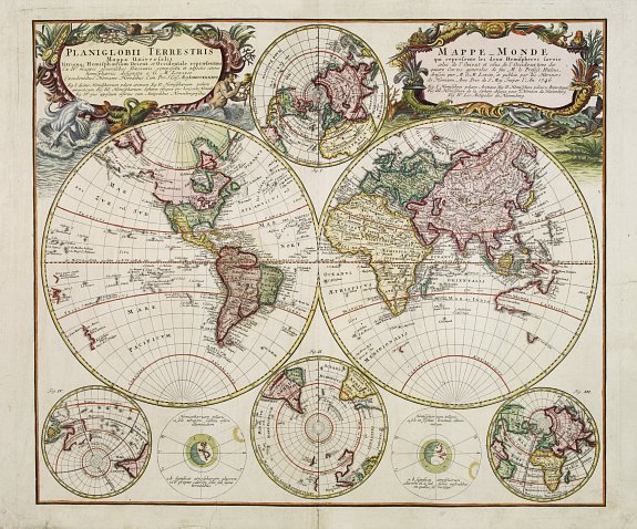 HOMANN HEIRS., Planiglobii Terrestris - Mappe-Monde..., antique map, old maps