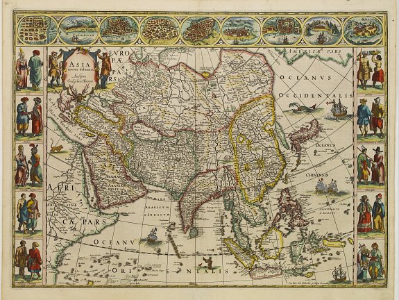 BLAEU, W., Asia noviter delineata., antique map, old maps