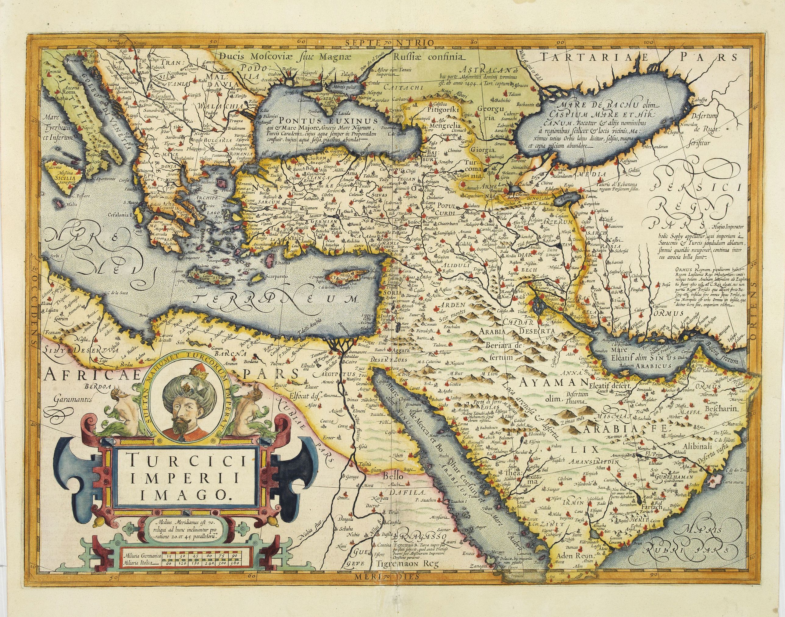 MERCATOR,G./ HONDIUS,J., Turcici Imperii Imago., antique map, old maps