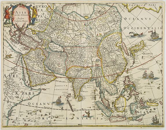 BLAEU, W., Asia noviter delineata., antique map, old maps