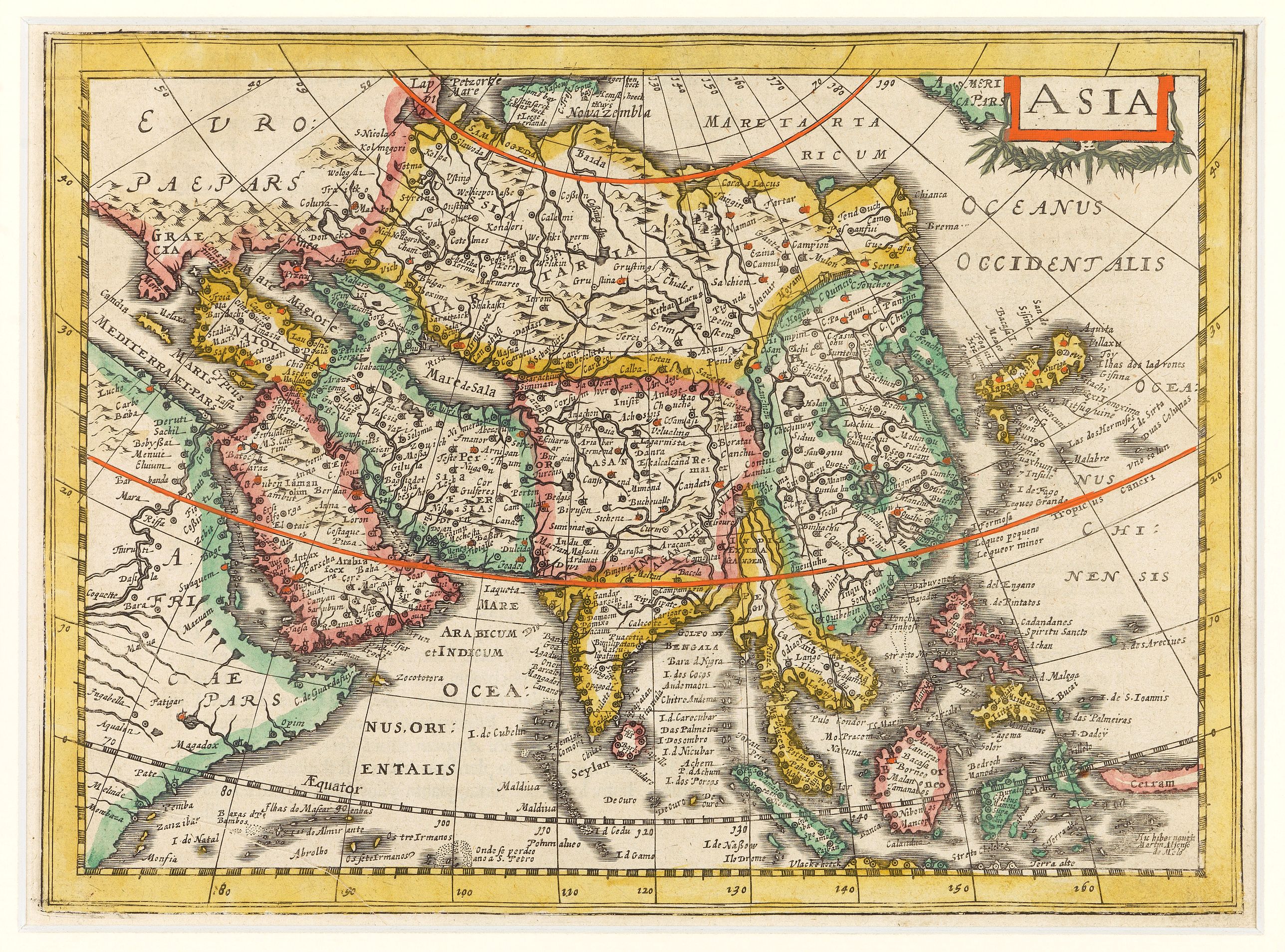 CLOPPENBURGH,J.E.,  Asia., antique map, old maps