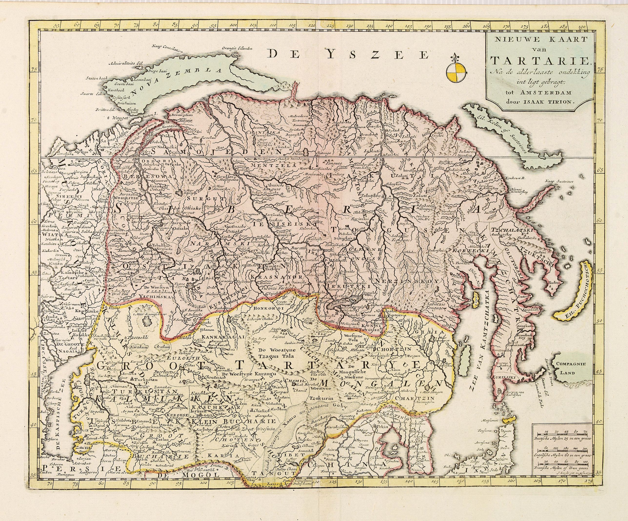 TIRION, I., Nieuwe kaart van Tartarie., antique map, old maps