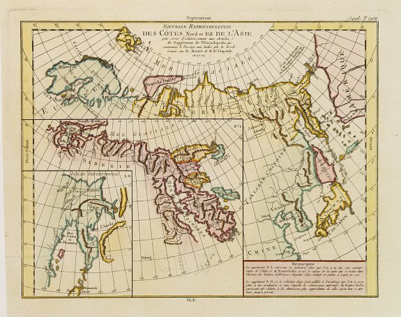 DIDEROT, D., Des Côtes Nord et Est de L'Asie.., antique map, old maps