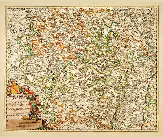 VISSCHER, N.,  Generalis Lotharingia ducatus tabula.., antique map, old maps