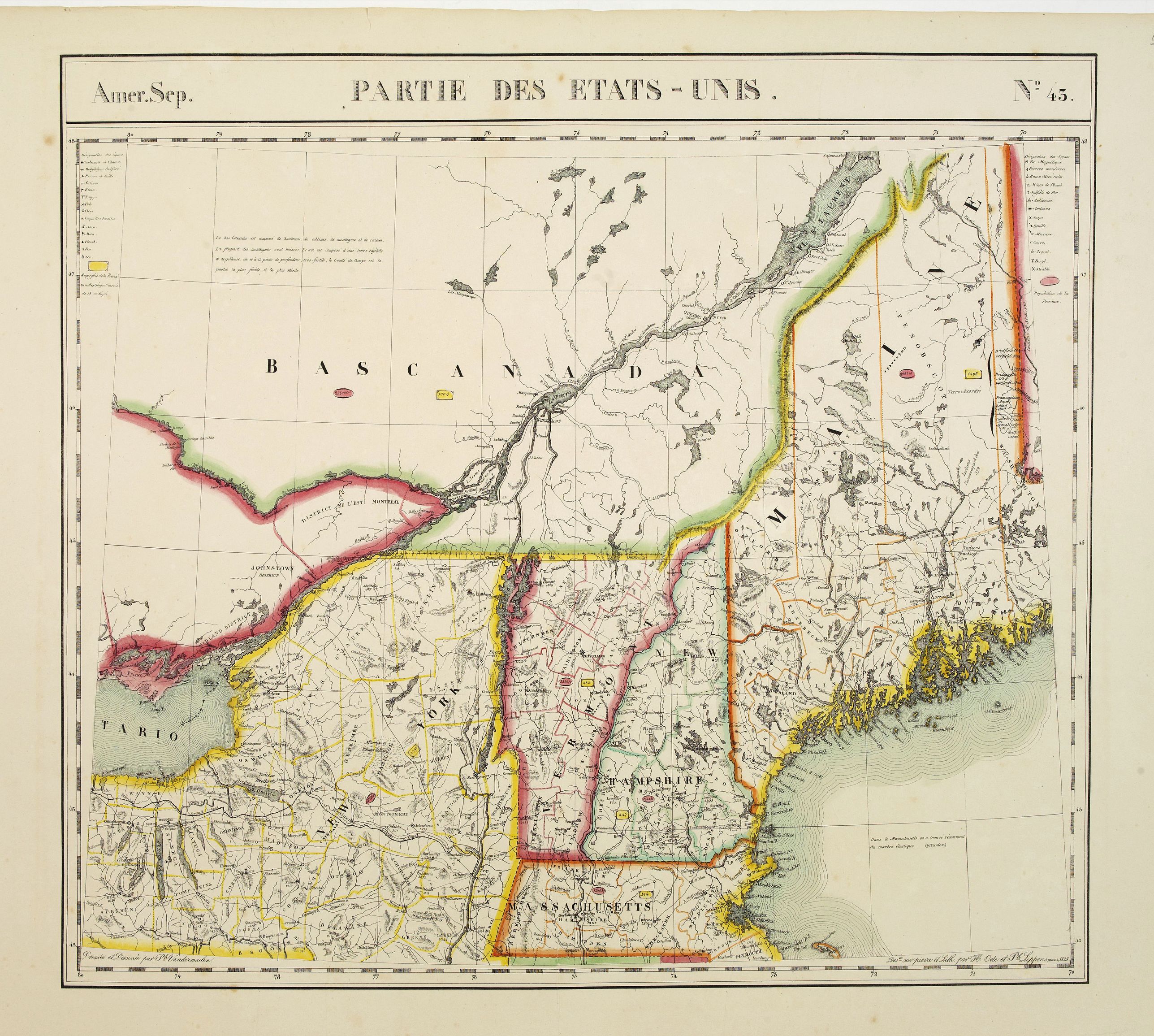 VANDERMAELEN,Ph., Partie des Etats-unis. No.43., antique map, old maps