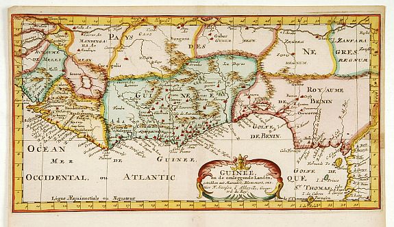 SANSON, N. / HALMA, F., Guinee en de omliggende Landen., antique map, old maps