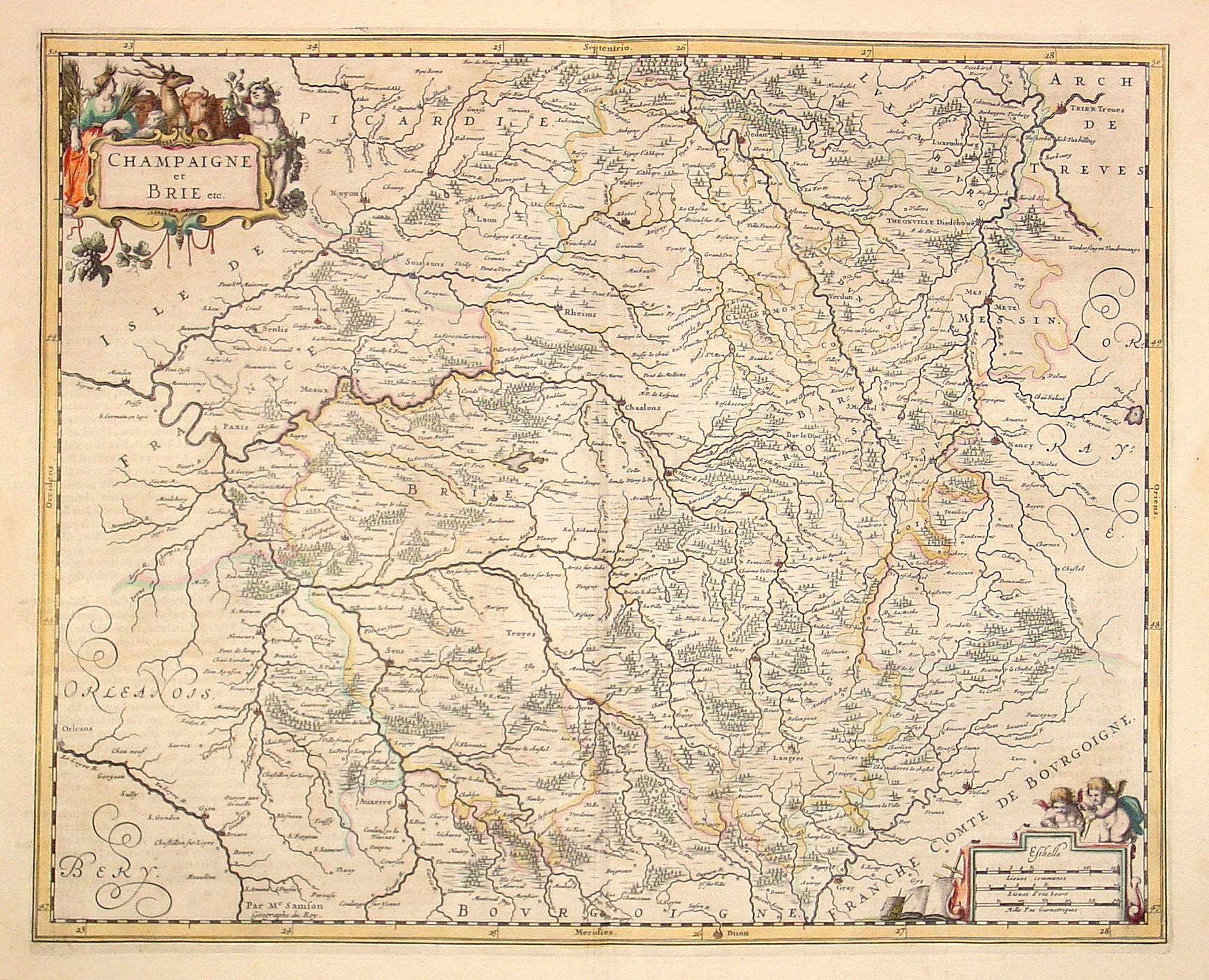SANSON, N. / HONDIUS, H.,  Champaigne et Brie etc., antique map, old maps
