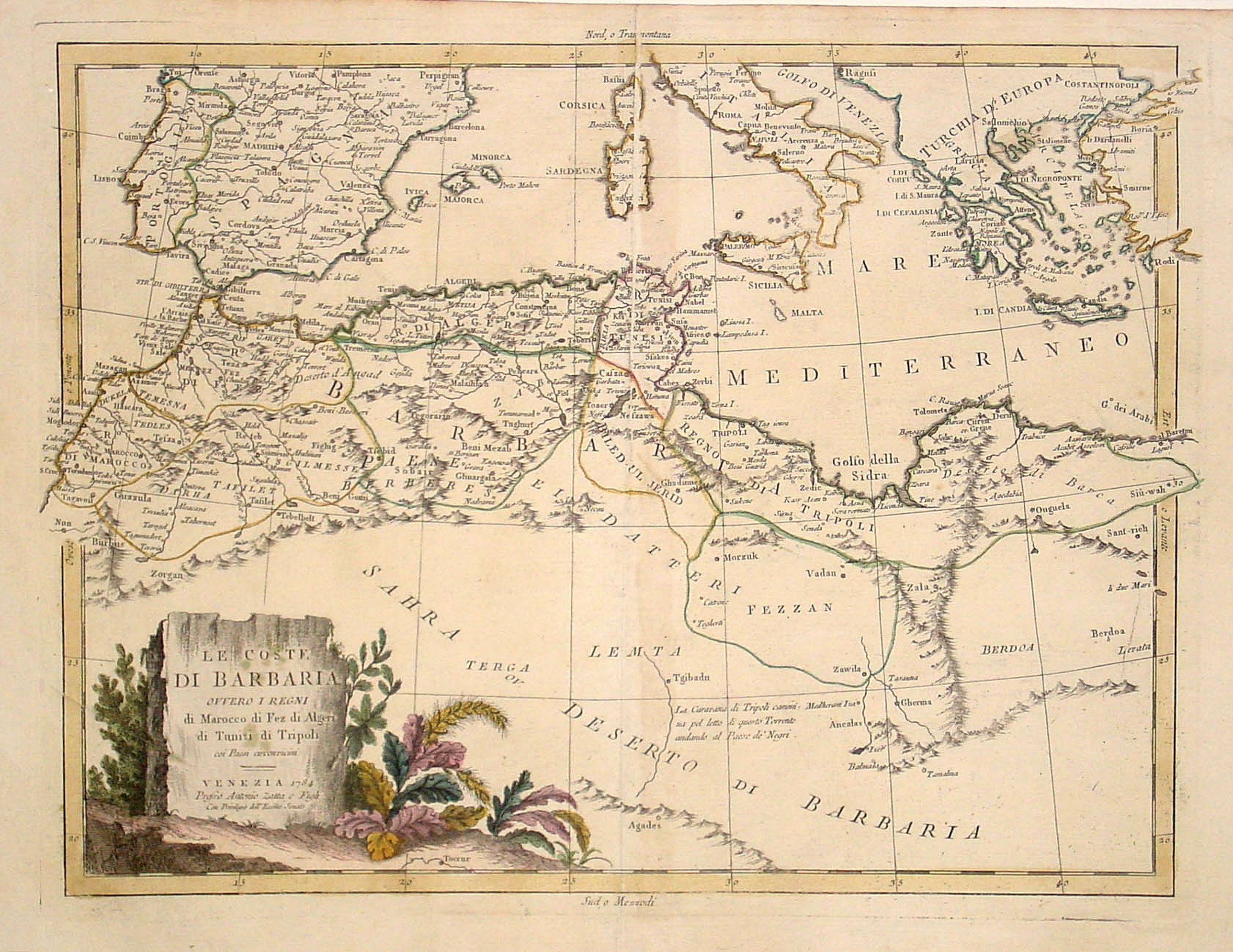 ZATTA, A., Le Coste di Barbaria.., antique map, old maps