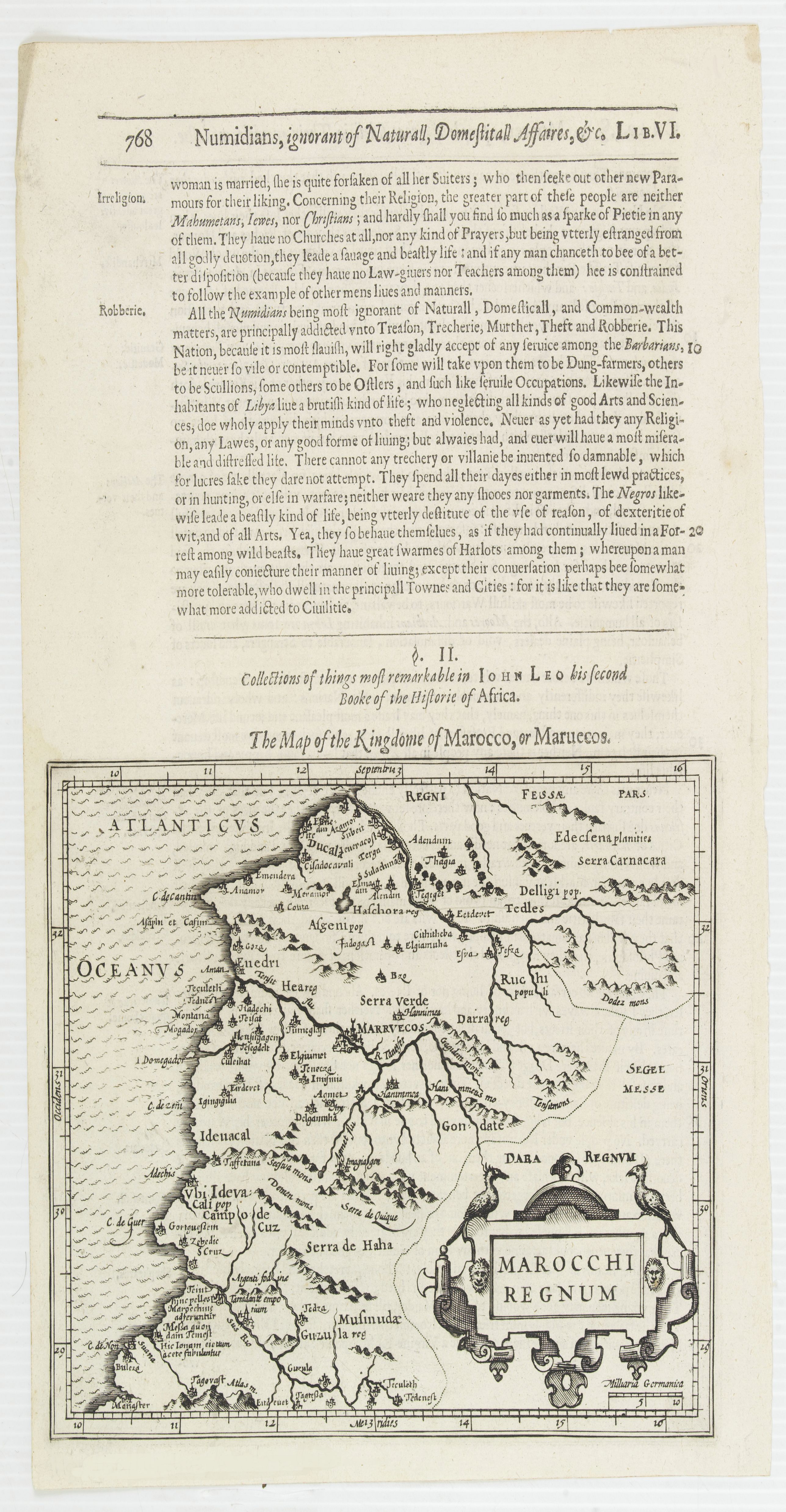 HONDIUS, J. / PURCHAS, S., Marocchi Regnum., antique map, old maps