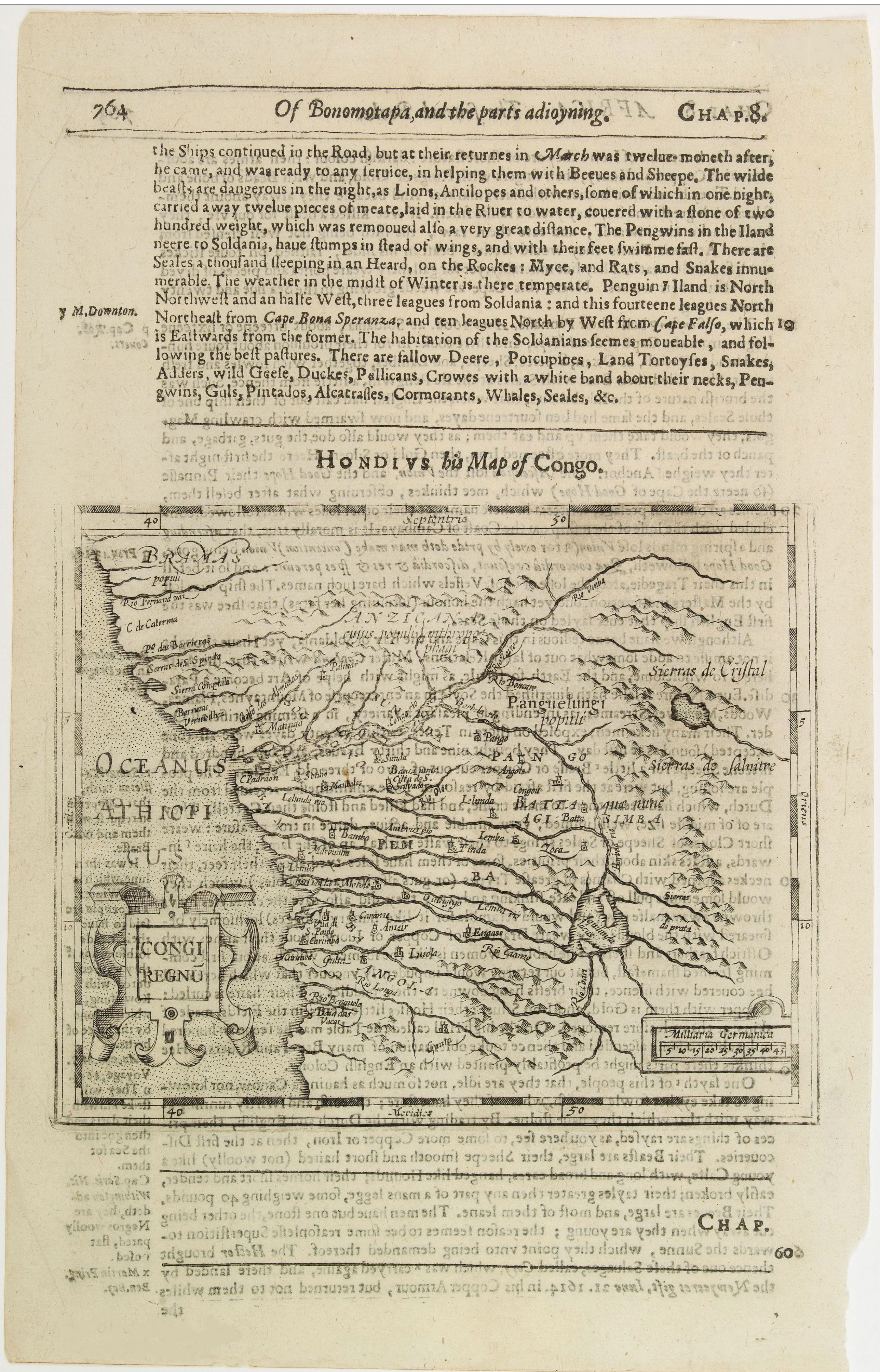 HONDIUS, J./ PURCHAS, S., Congi regnu., antique map, old maps