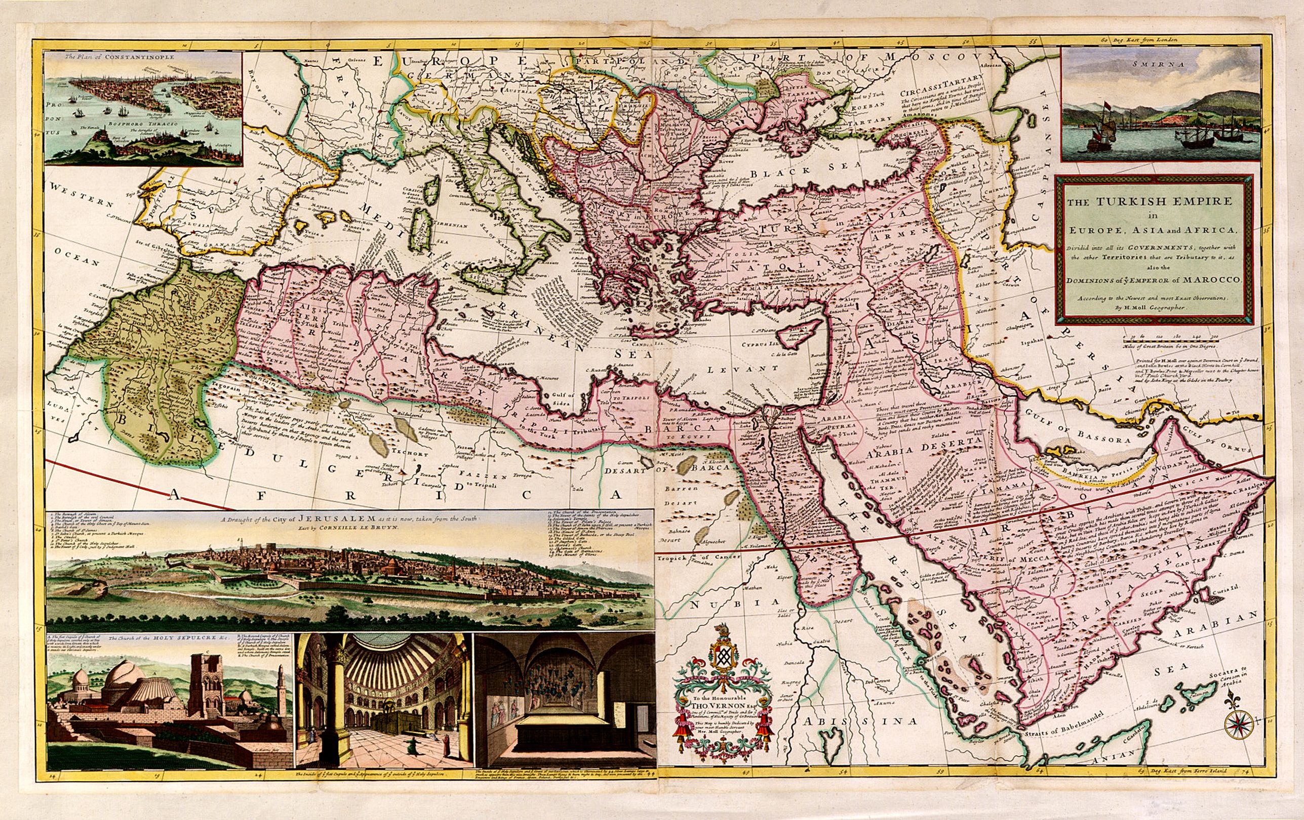 MOLL,H., The Turkish Empire in Europe, Asia and Africa.., antique map, old maps