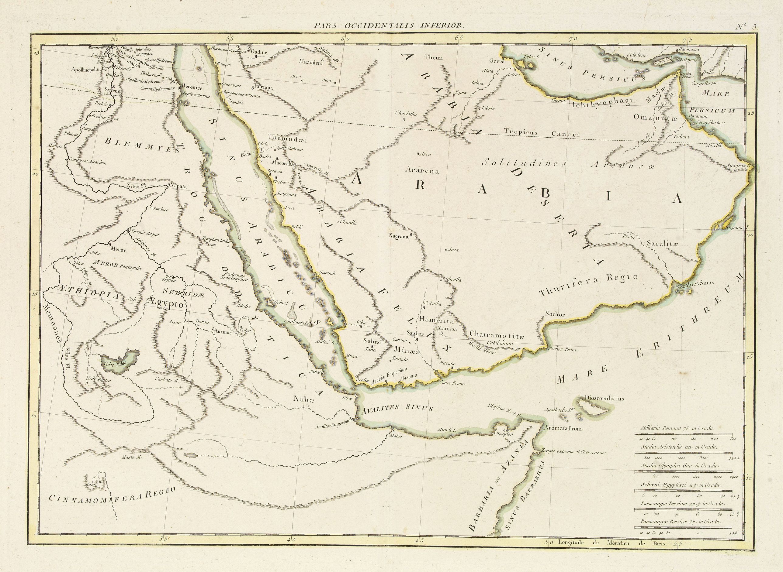 BONNE,R., No Title: The Arabian peninsula., antique map, old maps