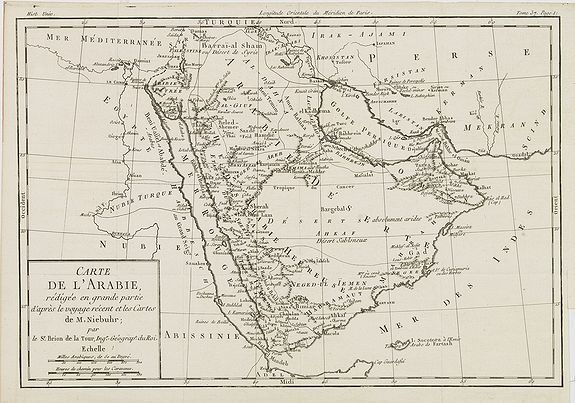 BRION DE LA TOUR., Carte de L'Arabie, rédigée en grande partie d'après le voyge récent et les Cartes de M. Niebuhr par le Sr. Brion de la Tour. . ., antique map, old maps