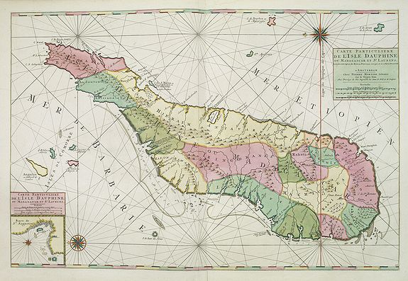MORTIER, P., Carte particuliere de L'Isle Dauphine ou Madagascar.., antique map, old maps
