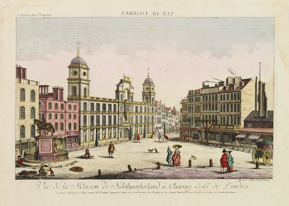 ACADEMIE,  Vue de la Maison de Northumberland a Charing Cross. . ., antique map, old maps