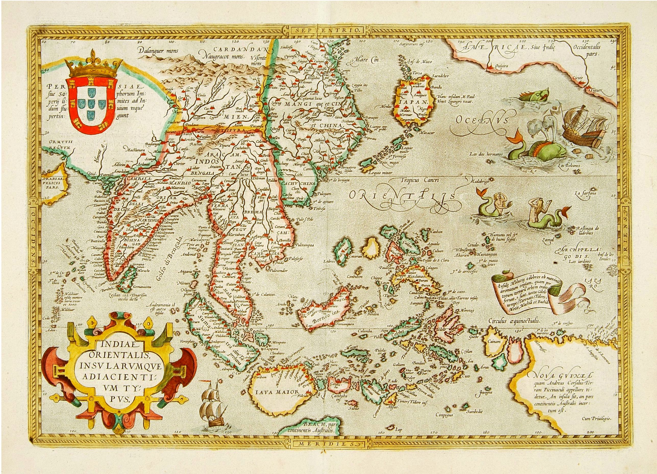 ORTELIUS,A.,  Indiae Orientalis Insularum que.., antique map, old maps