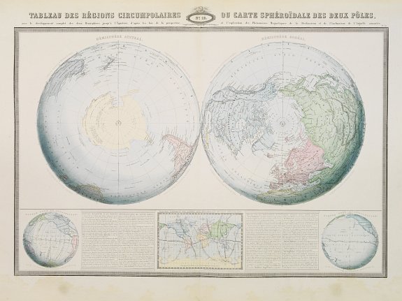 GARNIER,F.A., Tableau des regions circumpolaires..deux poles,.., antique map, old maps