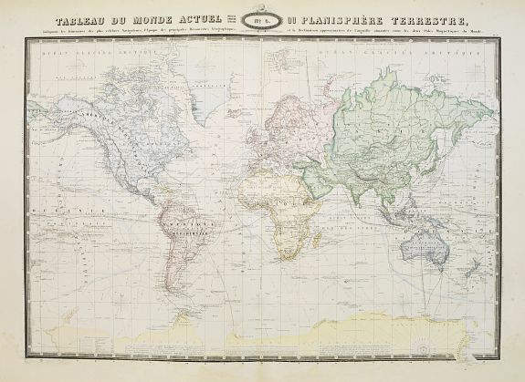 GARNIER, F.A., Tableau du Monde actuel ou planisphere Terestre,.., antique map, old maps