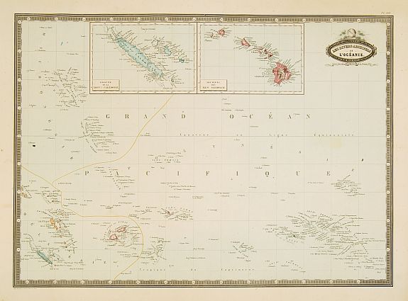 GARNIER, F.A., Les divers archipels de L'Oceanie., antique map, old maps