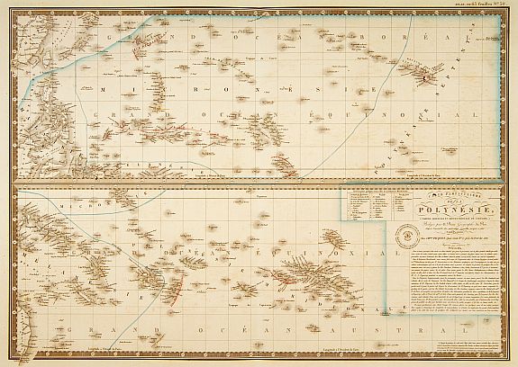 BRUE, A., Carte particuliere de la Polynesie. . ., antique map, old maps