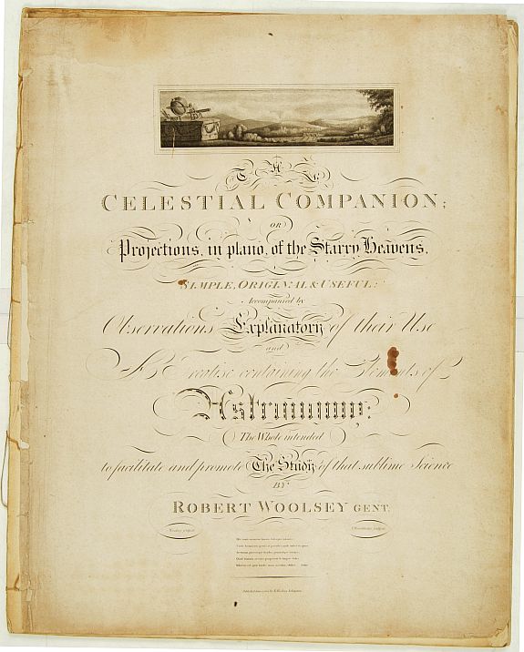 WOOLSEY,R., Cellestial Companion or projects in plano of the Starry.., antique map, old maps