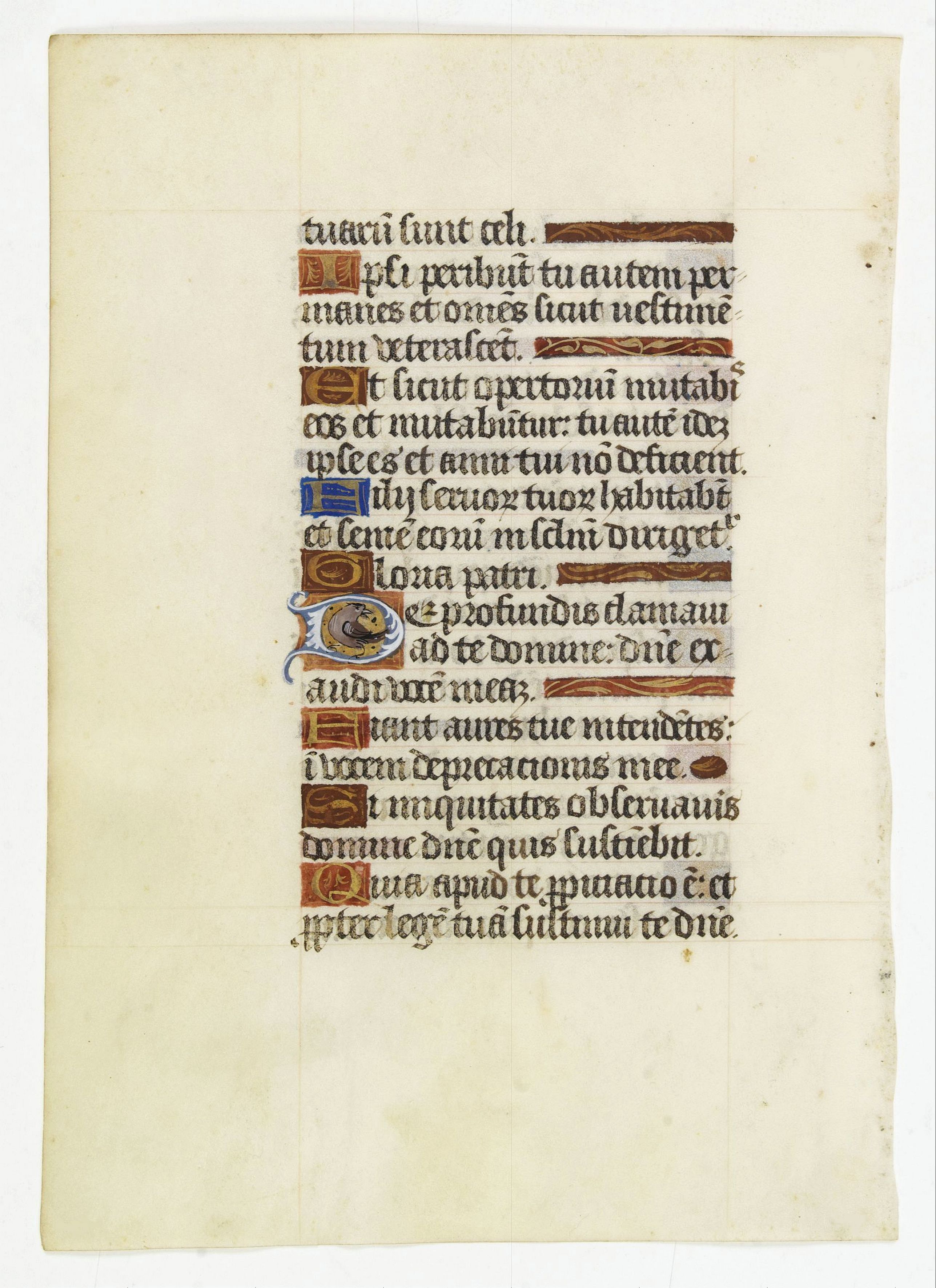 BOOK OF HOURS., Leaf on vellum from a manuscript Book of Hours., antique map, old maps