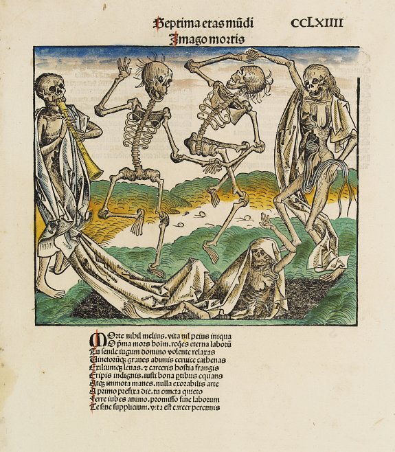 SCHEDEL, H., Dance of Death., antique map, old maps