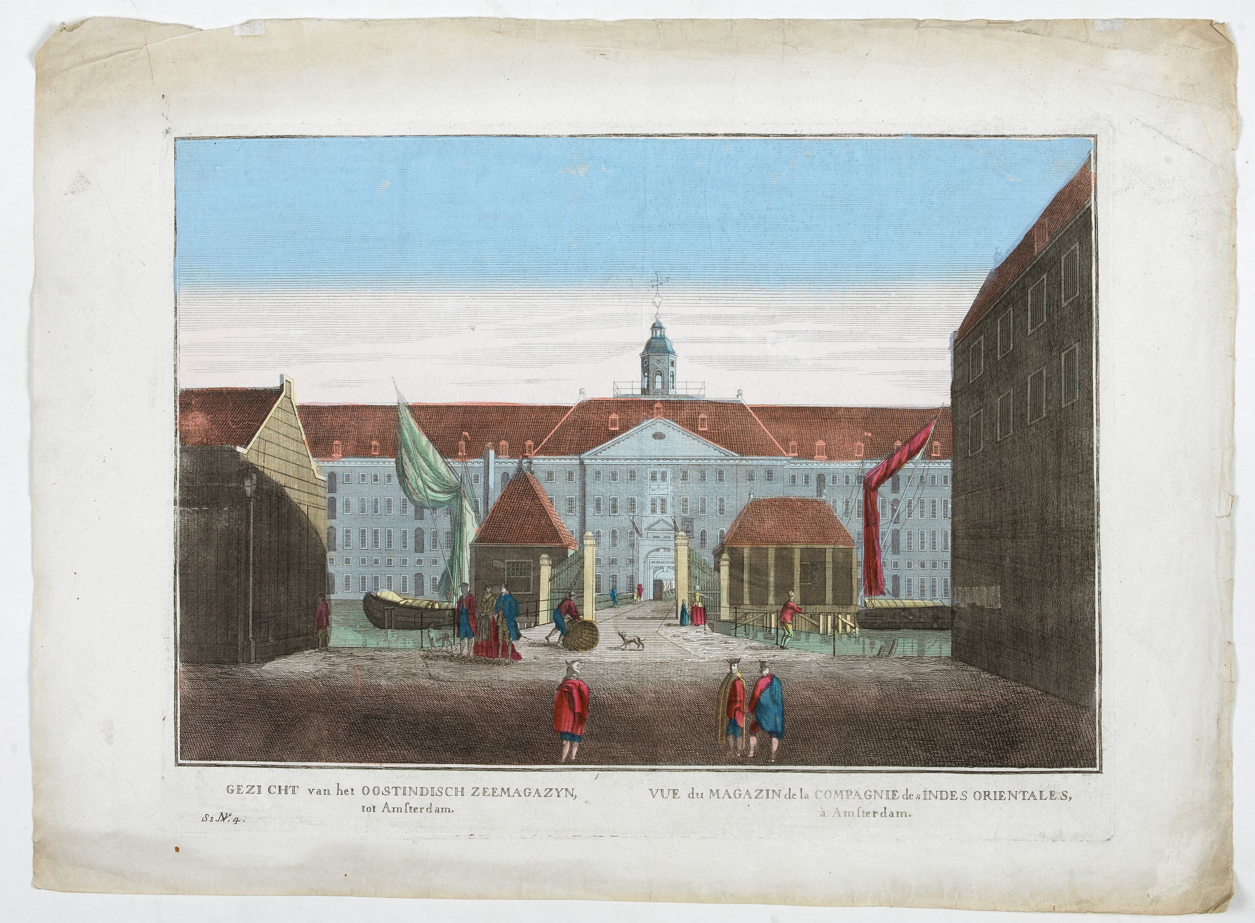 ANONYMOUS, Vue du Magazin de la Compagnie des Indes Orientales. . ., antique map, old maps