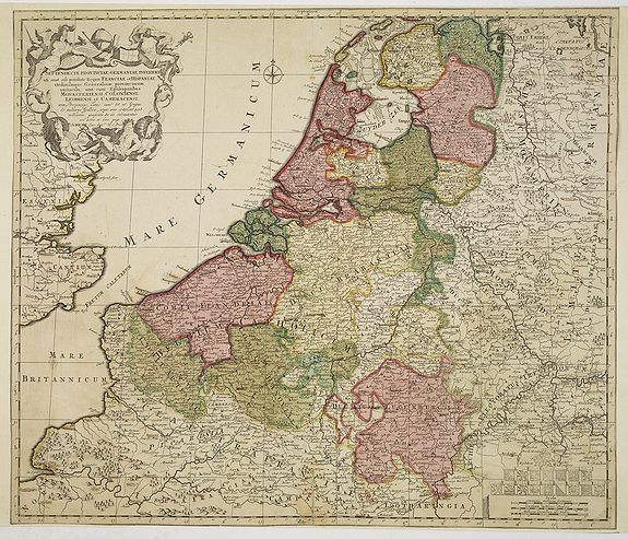 SCHENK,P.,  SeptenDecm. Provinciae Germaniae Inferior.., antique map, old maps