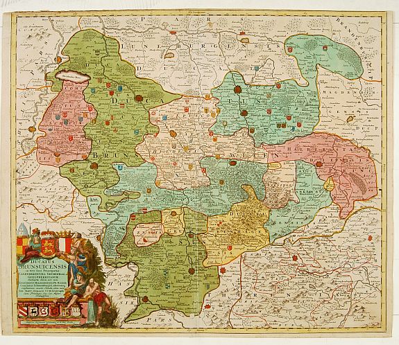 HOMANN, J.B.,  Ducatus Brunsuicensis..Calenbergicum, Grubenhag.., antique map, old maps