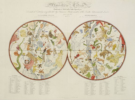 ROSSARI, C., Planisferio Celeste contenente le stelle dalla 1 alla 5 grandezza. . . , antique map, old maps