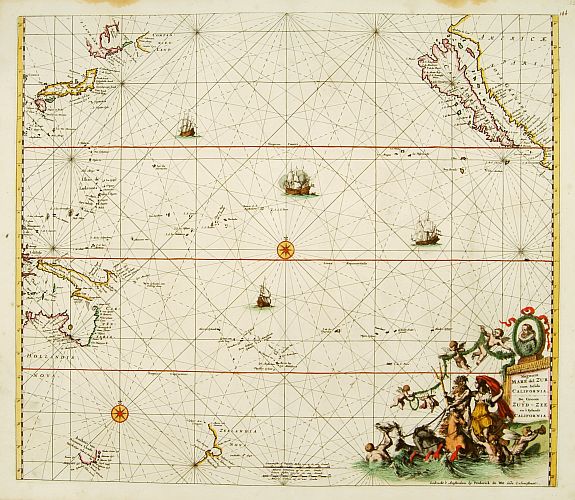 DE WIT,F, Magnum Mare del Zur., antique map, old maps