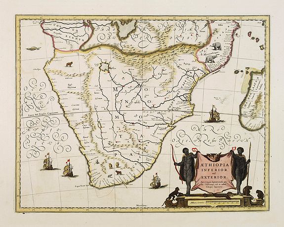 BLAEU, J., Aethiopia inferior, vel exterior., antique map, old maps