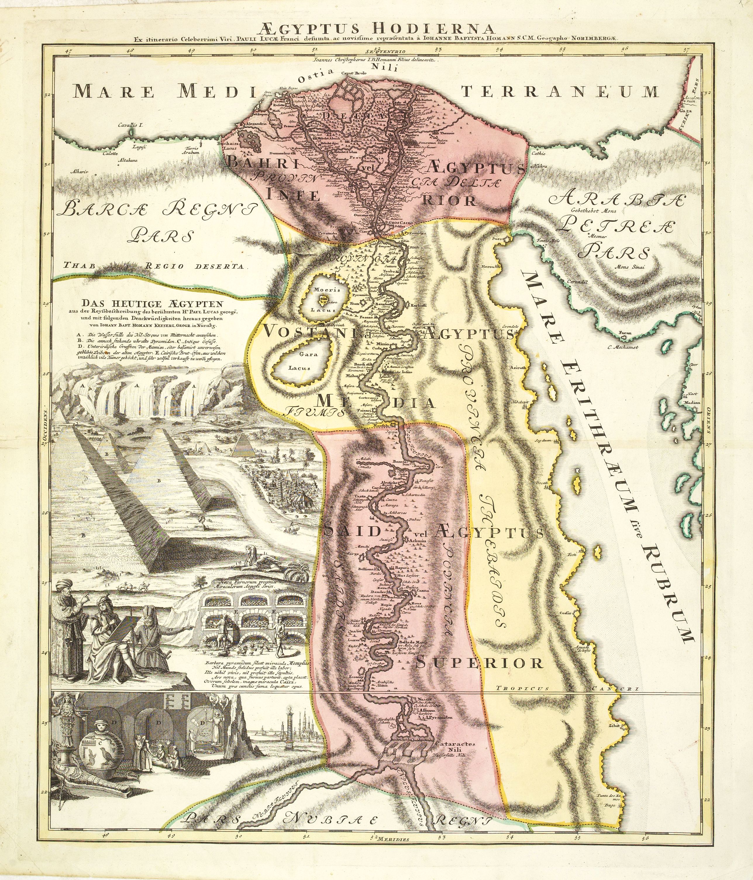 HOMANN, J.B., Aegyptus Hodierna. . ., antique map, old maps