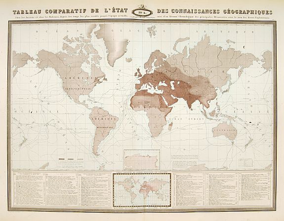 GARNIER,F.A., Tableau comparatif de L'Etat des Connaissances Geographique, antique map, old maps